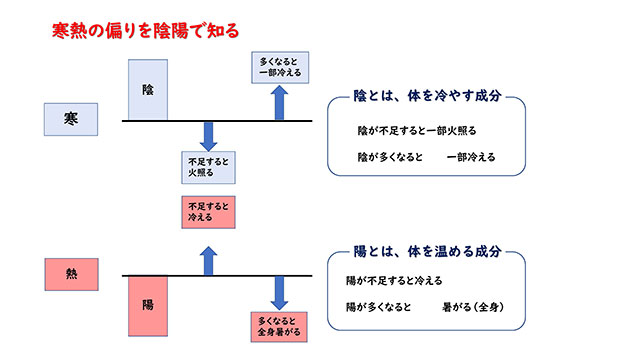 寒熱の偏りを陰陽で知る