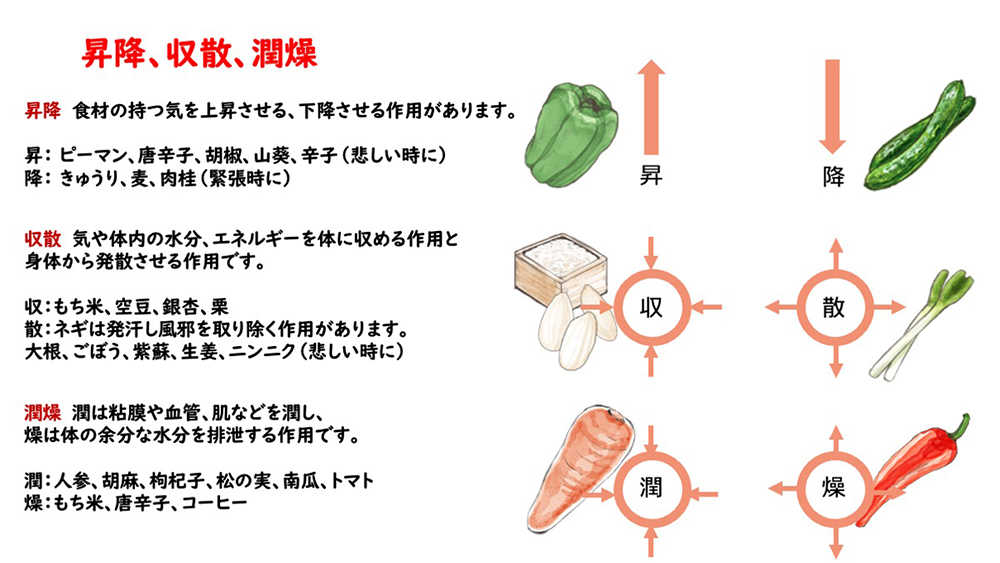 昇降、収散、潤燥